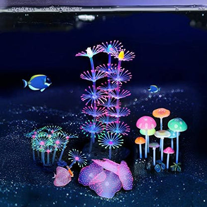 Close up view of the non toxic silicone branch coral and reef pedestal stand setup