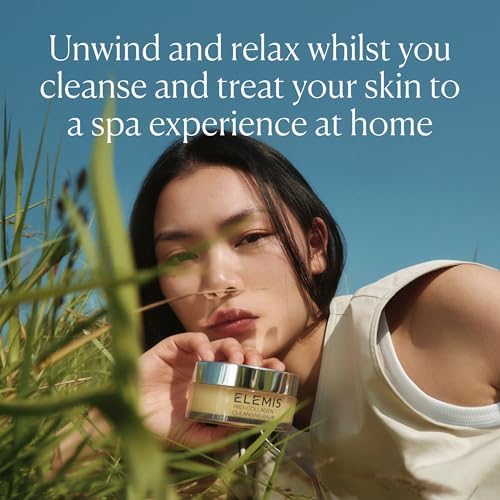 Luxury ELEMIS facial cleanser melting into a rich oil texture
