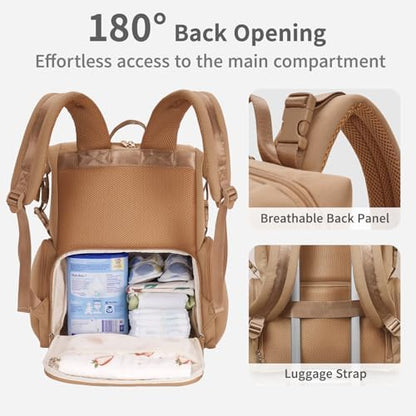 CEI-CEI water resistant travel nappy bag laid flat alongside the included portable changing pad
