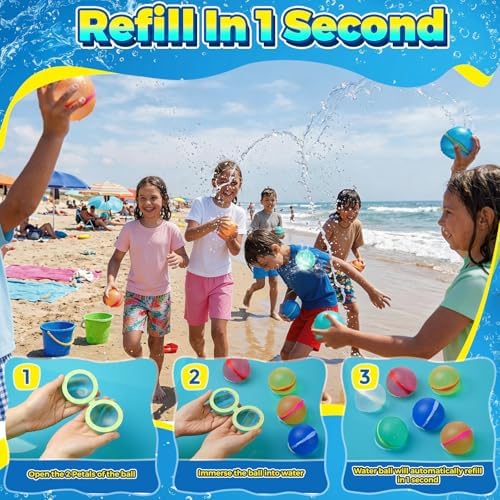 Multi-colored eco-friendly water bombs for backyard outdoor games.