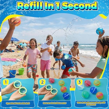 Multi-colored eco-friendly water bombs for backyard outdoor games.