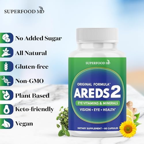 Superfood MD macular health antioxidant eye vitamin capsules side panel details