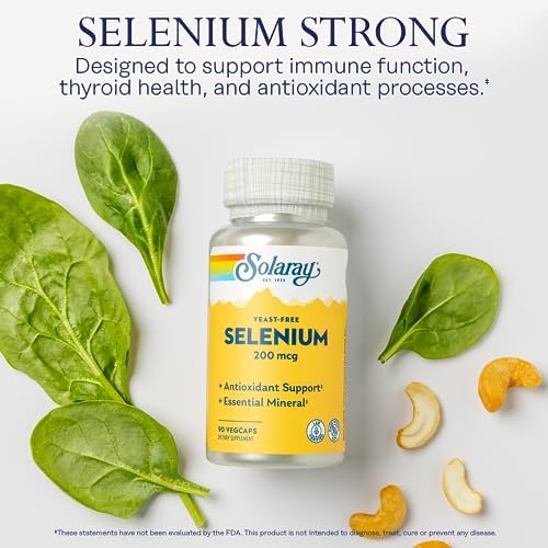 Authentic USA imported Solaray L-Selenomethionine vegan capsules for antioxidant protection