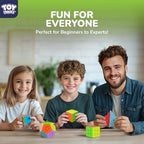 Complete five pack speedcube variety bundle showcasing different geometric shapes and difficulty levels.