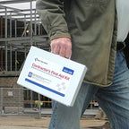 First Aid Only job site safety kit mounted on a wall for easy access