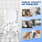 BakeToilet sanitary commode covers showing full front and side overhang protection for public toilets.