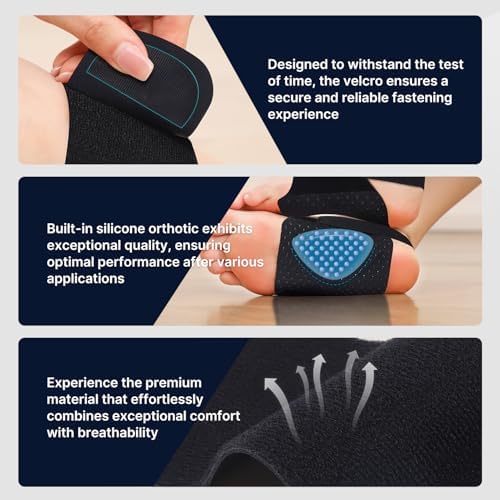 Side profile of the non-slip silicone strips inside the Fit Geno plantar fasciitis brace.