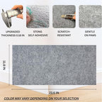 Beige trimmable cat furniture protector sheet applied onto the side of a modern sofa fabric