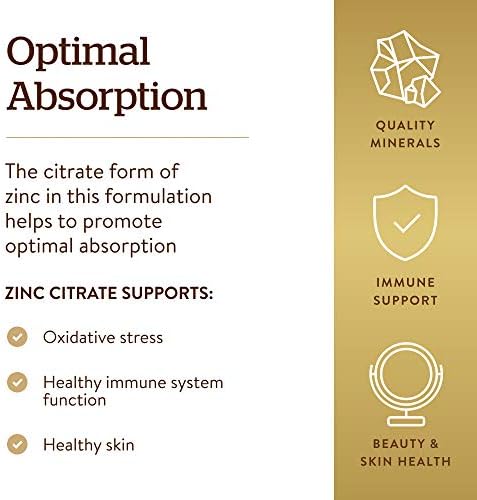 Authentic USA imported Solgar Zinc Citrate bottle showing clear capsule dietary directions