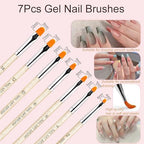 Close up of nail art design brushes and liner pens