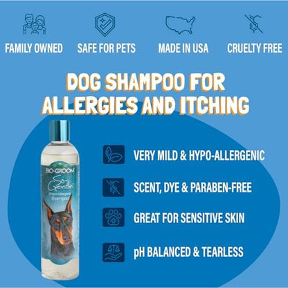 Back label of Bio-Groom hypoallergenic pet wash showcasing clear ingredient information