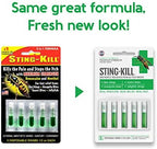 Disposable sting relief swabs with benzocaine and menthol for mosquito and bee stings.
