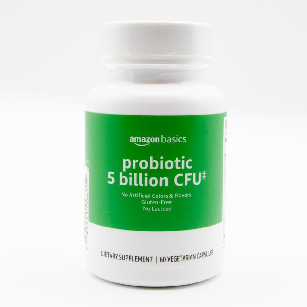 Amazon Basics Probiotic 5 Billion CFU front bottle view