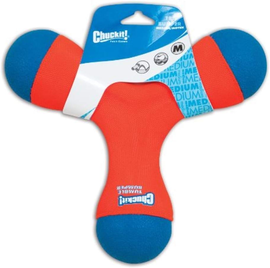 Chuckit! Tri Bumper medium dog toy orange and blue