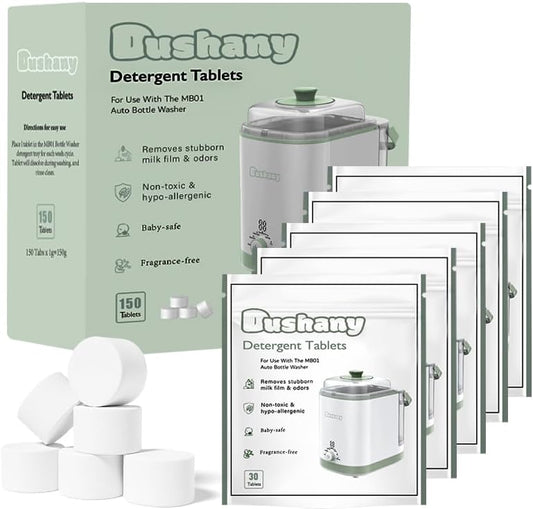 Mamouris descaling detergent tablets 150 pieces front view of the packaging for automatic baby bottle washers