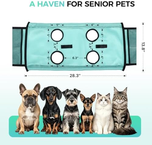 Side profile of grooming hammock for small and medium pets