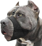 Side profile of Mayerzon dog muzzle showing anti-slip strap