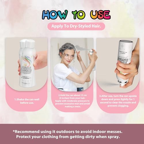 Authentic USA imported HIESGIE instant silver gray hair styling spray.