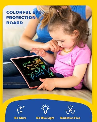 Two colorful 8.5 inch LCD doodle boards with stylus pens