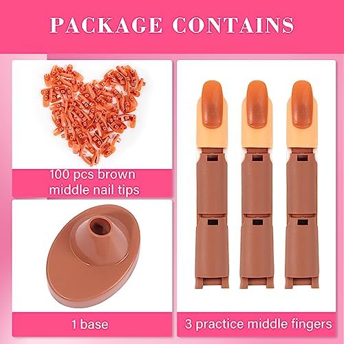 Three piece practice finger set with acrylic base