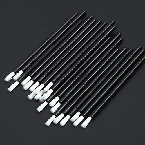 Lurapon disposable cookie paint brushes and lip applicators front view featuring black handles and white bristles