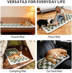 Washable pet couch cover packaging and resilience demonstration