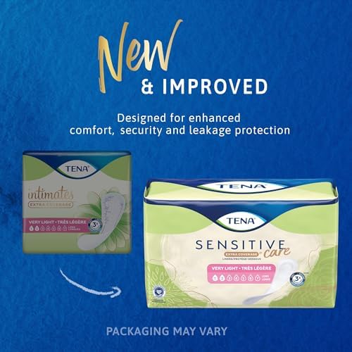 TENA Very Light Long nine inch female bladder leak liners box layout