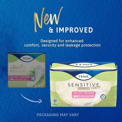TENA Very Light Long nine inch female bladder leak liners box layout
