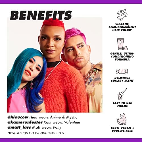 Lime Crime hair tint kit displaying product directions and ammonia free ingredients list