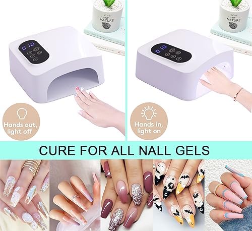 Top view of Passha 72W cordless nail lamp for manicure