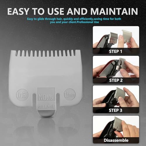 Side profile of the one-sixteenth inch hair trimmer attachment illustrating blade compatibility alignment.