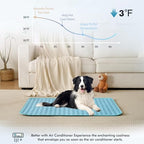 Machine washable chemical free cooling mat folded compactly for travel