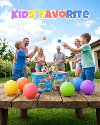 Mess free reusable water balloons bursting gently on impact without leaving broken plastic pieces.
