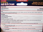 Non greasy medicated anti itch formula showing directions and warning labels on tube