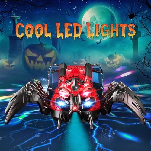 Robot spider spraying mist from fangs