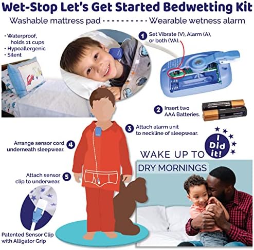 Wet-Stop3 wearable sensor and magnetic clip attachment for pajamas.