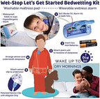 Wet-Stop3 wearable sensor and magnetic clip attachment for pajamas.