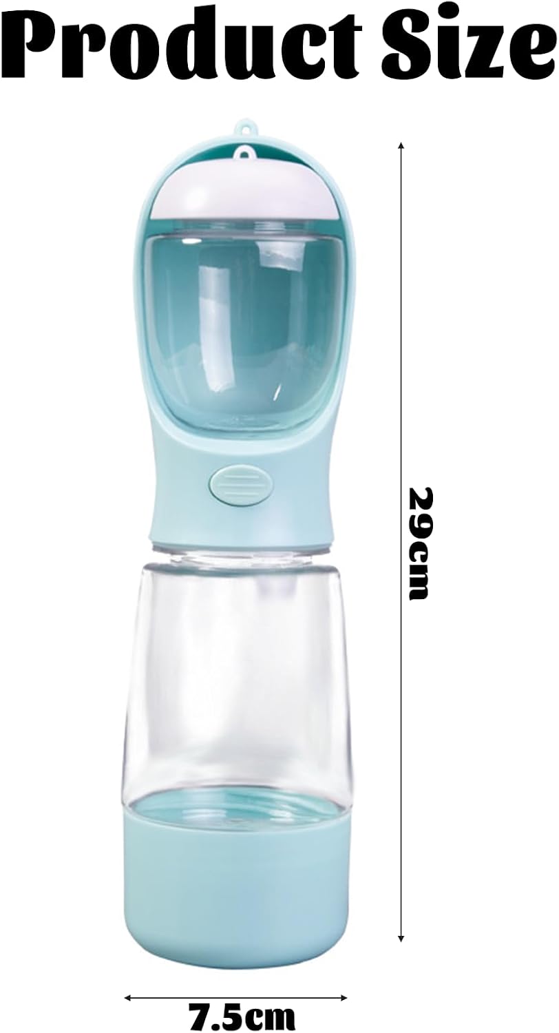 LERAO travel dog bowl and water flask combination unit standing upright on a park bench