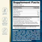 Nature's Wonder triple potency joint support tablets bottle back label details