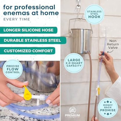 Long 6.75 foot food grade silicone hose with yellow flow control stopcock valve.
