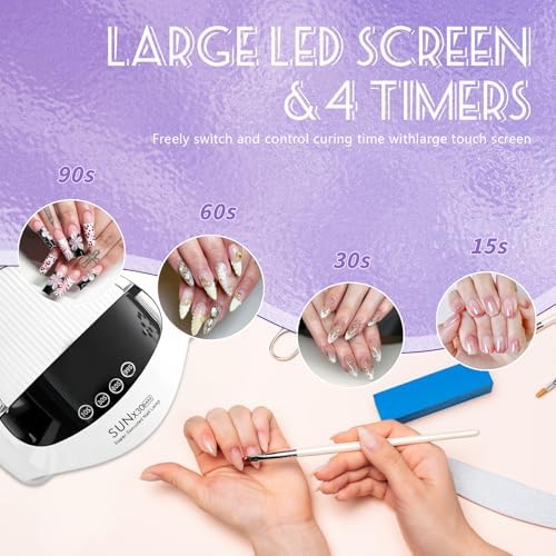 GGUP nail lamp in use curing gel polish on hands