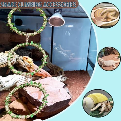 Snake Climbing Rings for Ball Python- Enclosure Accessories - Reptile Habitat Decor, Climbing Branches & Bedding for Ball Python, for Corn Snake Enhancement Ring Toys - Image 8