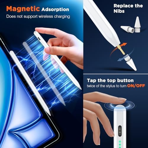 VivaEase stylus pen demonstrating advanced palm rejection with hand resting on tablet screen