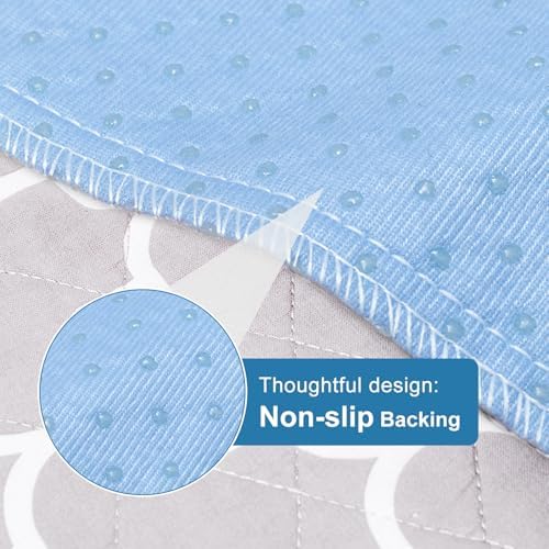Outcreator reusable mattress protector non-slip blue backing detail