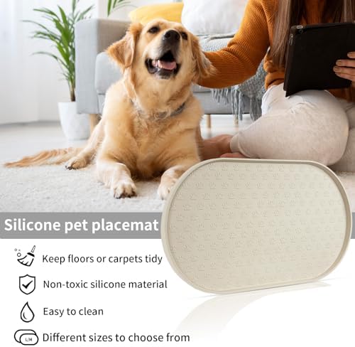 Kpwacd pet feeding mat with bowls setup