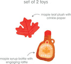 Two pack feline exercise plush bundle with internal rattle and crinkle textures.