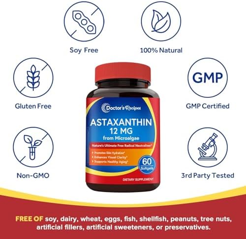 Doctor's Recipes Astaxanthin softgels capsule close up view