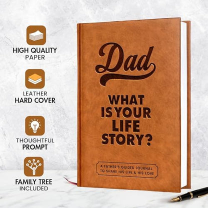 Hardcover leather texture of Bravebug father journal