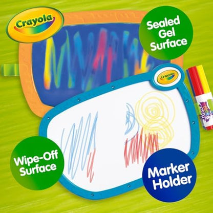 Toddler using the Crayola double-sided drawing tablet