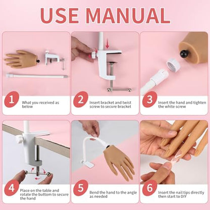 Side profile of flexible silicone hand for manicure practice